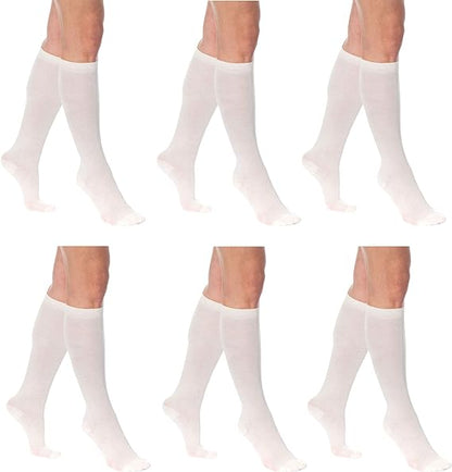 3 Pairs - Women's Knee High Socks Combed Cotton Over The Calf Long Socks by Mars Outlet Store LLC