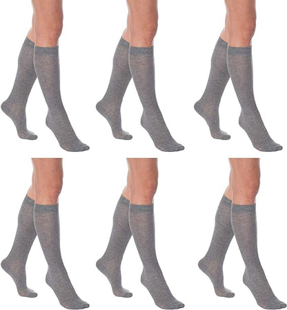 3 Pairs - Women's Knee High Socks Combed Cotton Over The Calf Long Socks by Mars Outlet Store LLC