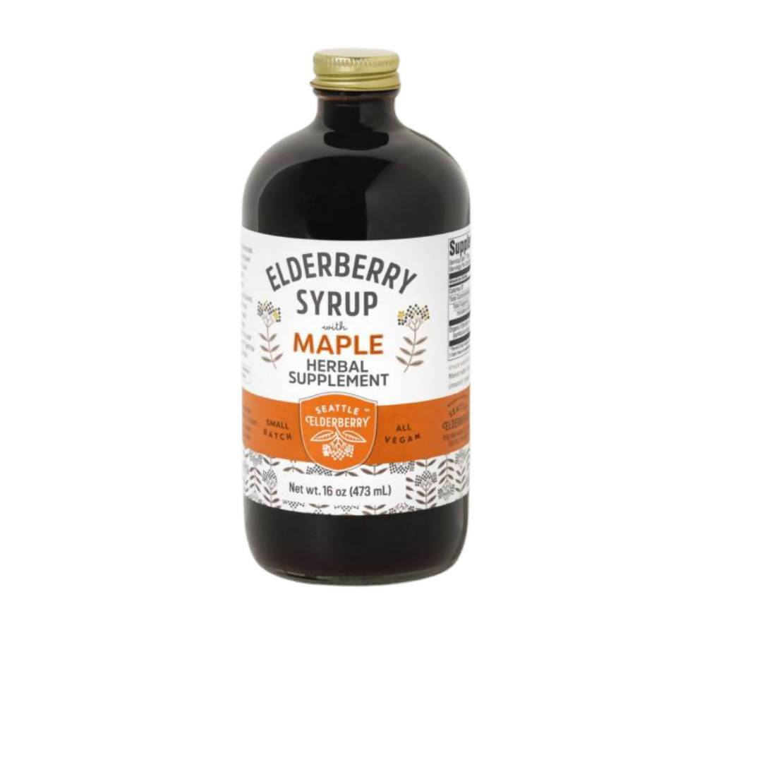 Seattle Elderberry Syrup with Maple Bottles - 6 x 16oz by Farm2Me