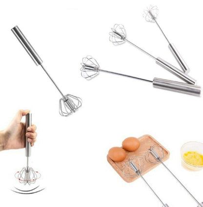 Semi-Automatic Egg Whisk Hand Push Egg Beater Stainless Steel Blender Mixer Whis by Plugsus Home Furniture