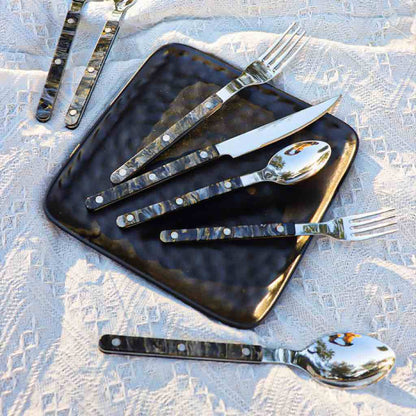 Set Of 10 Pcs Modern French Flatware - Bistrot Style Cutlery Silverware Set ( $4.9 Each ) by INSPECIAL HOME