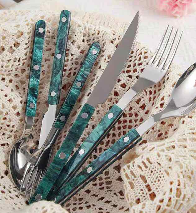 Set Of 10 Pcs Modern French Flatware - Bistrot Style Cutlery Silverware Set ( $4.9 Each ) by INSPECIAL HOME