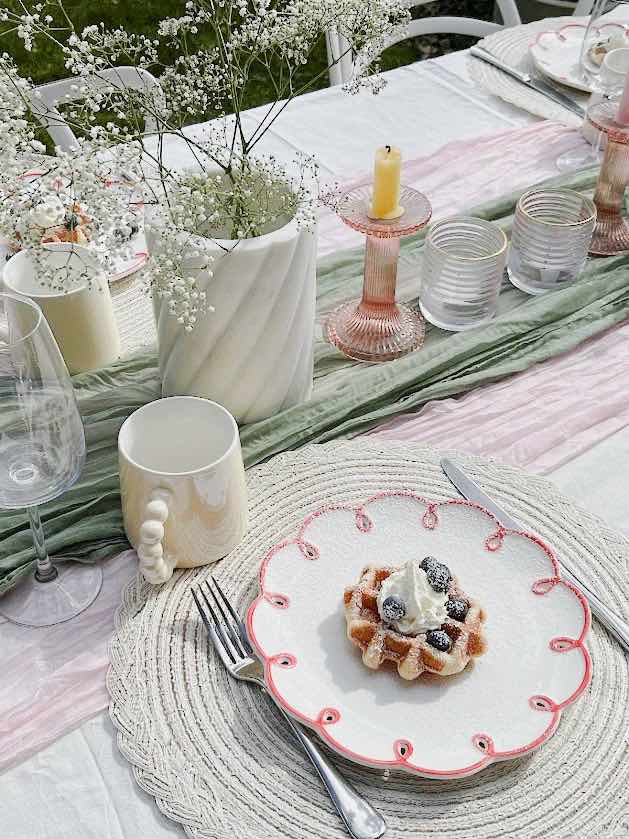 Set of 2 Cloud Ceramic Dinner Plates - Cute Whimsical Eclectic Dinnerware Set by INSPECIAL HOME