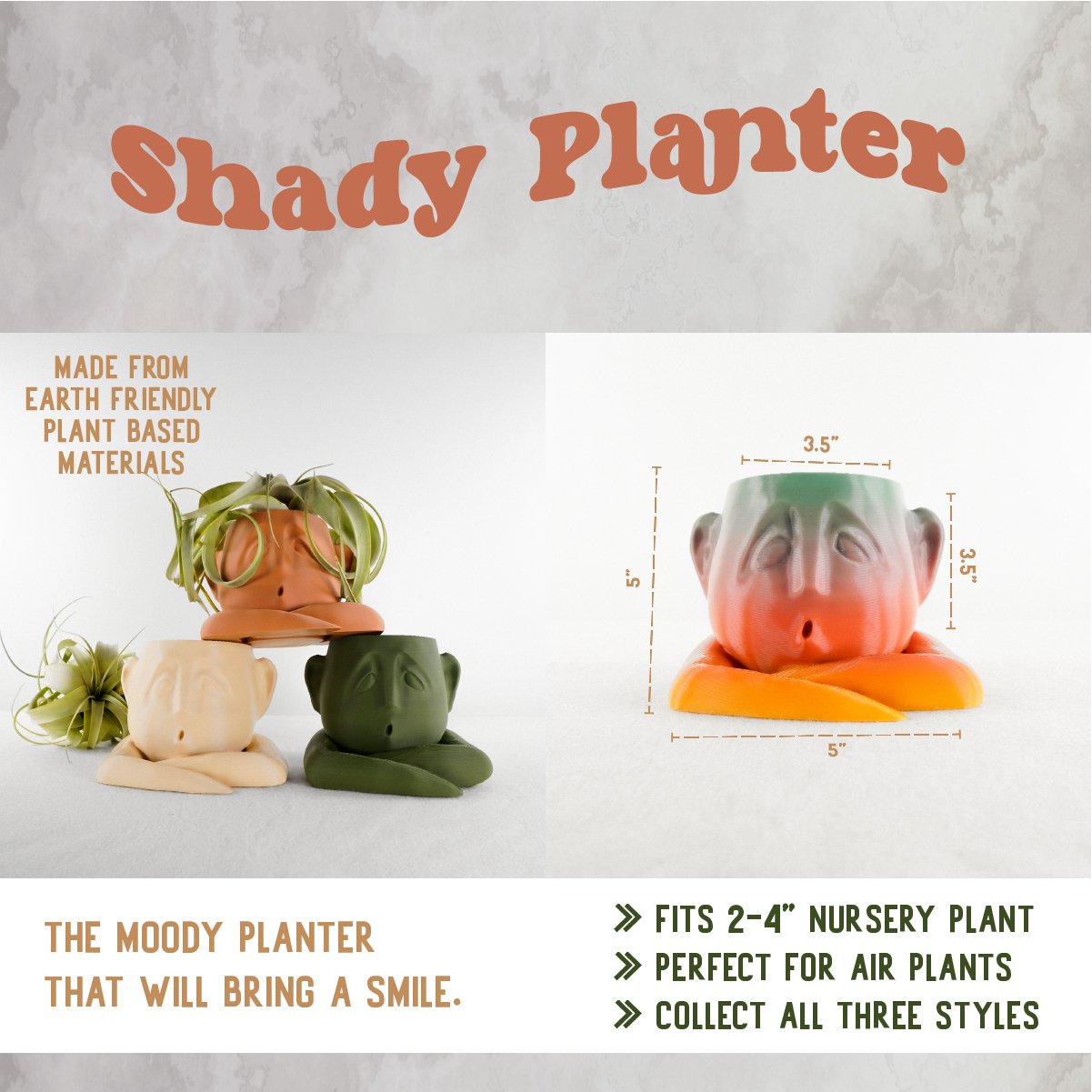 Shady Air Head Planter by Rosebud HomeGoods