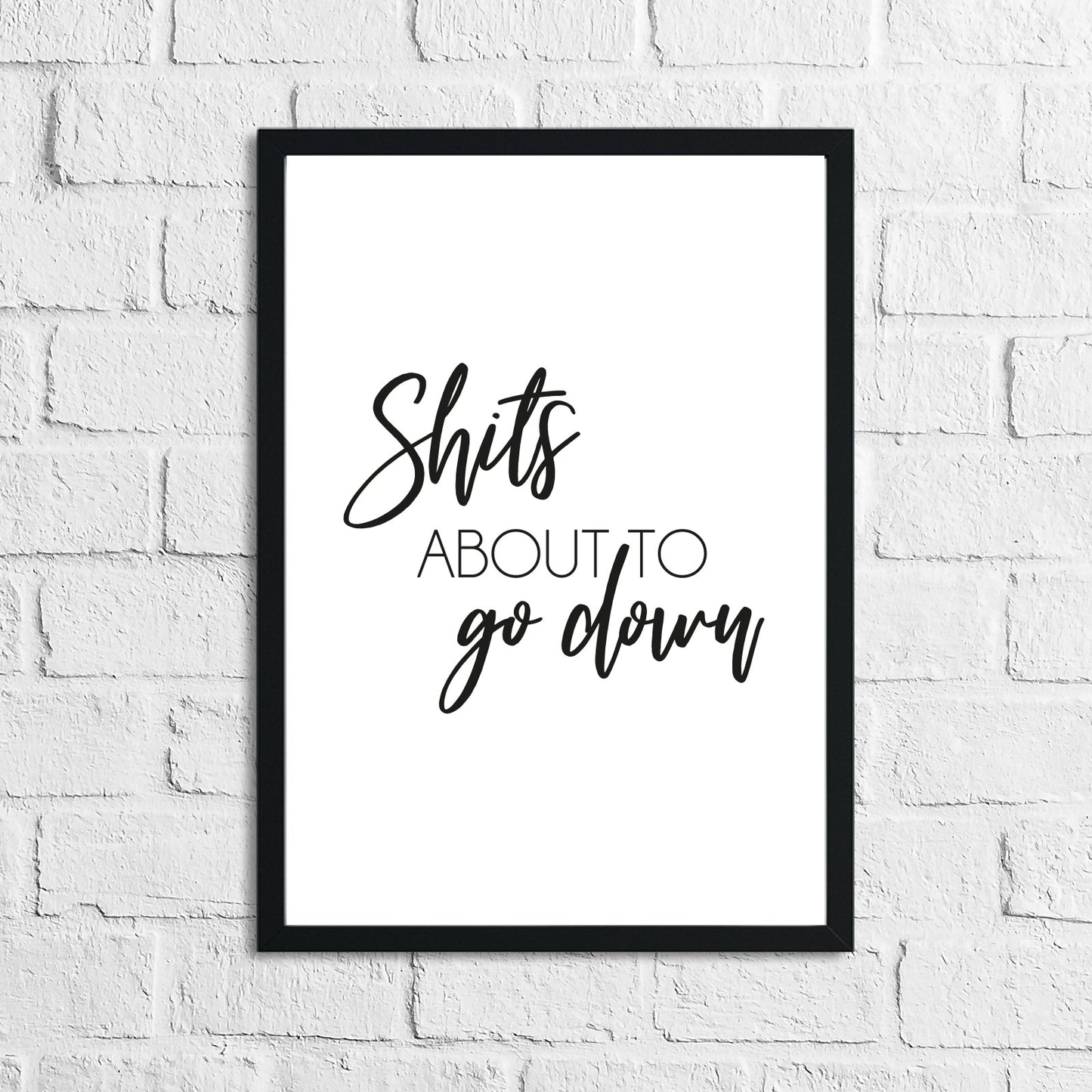 Shits About To Go Down Funny Humorous Bathroom Wall Decor Print by WinsterCreations™ Official Store