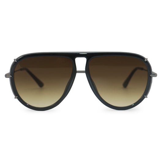 Ivy Luxe - Olive Tangle-Free Round Aviator Sunglasses by TopFoxx