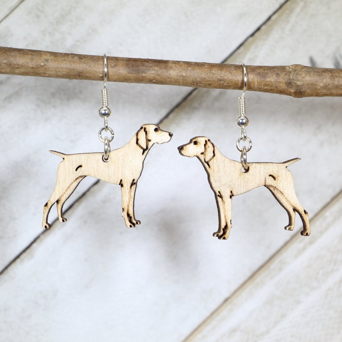 Short Haired Pointer Dangle Earrings by Cate's Concepts, LLC