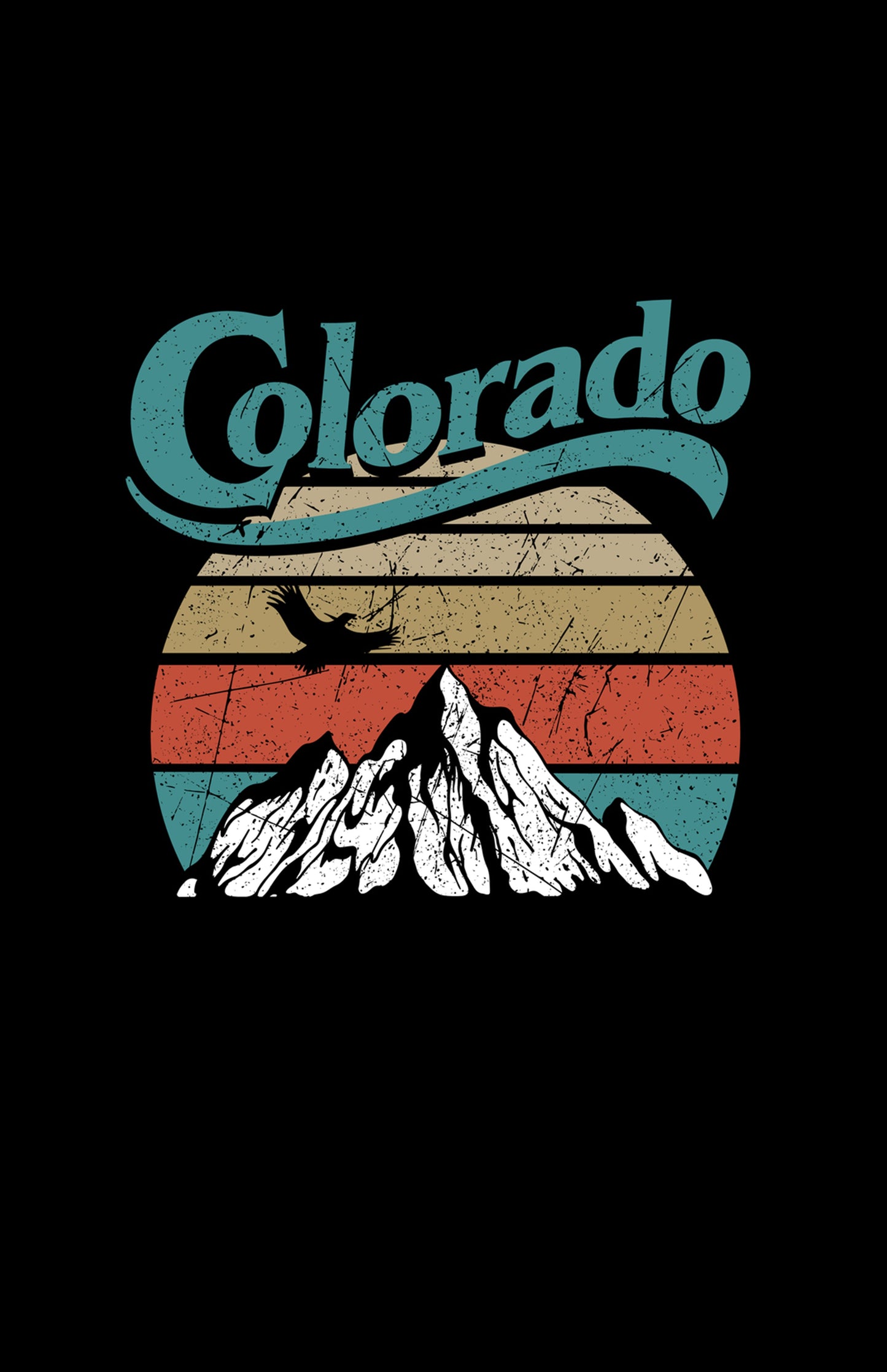 Colorado Mountain Crop Top Black by Colorado Threads Clothing