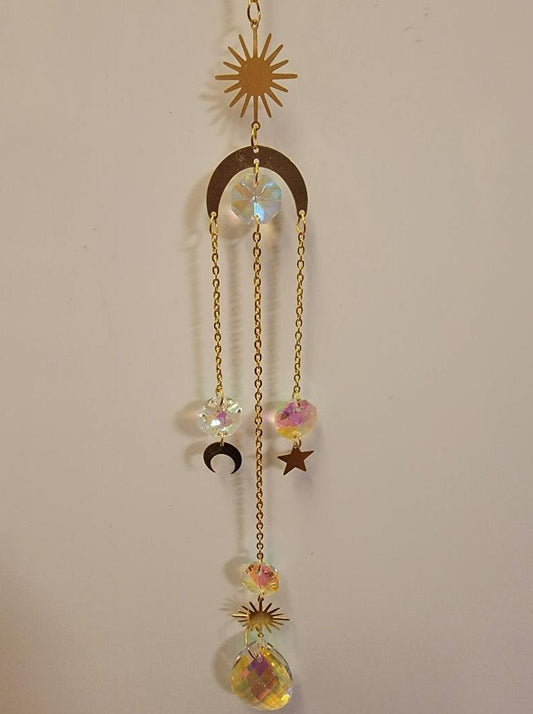 Side Moon Suncatcher Crystal Prisms by Fashion Hut Jewelry