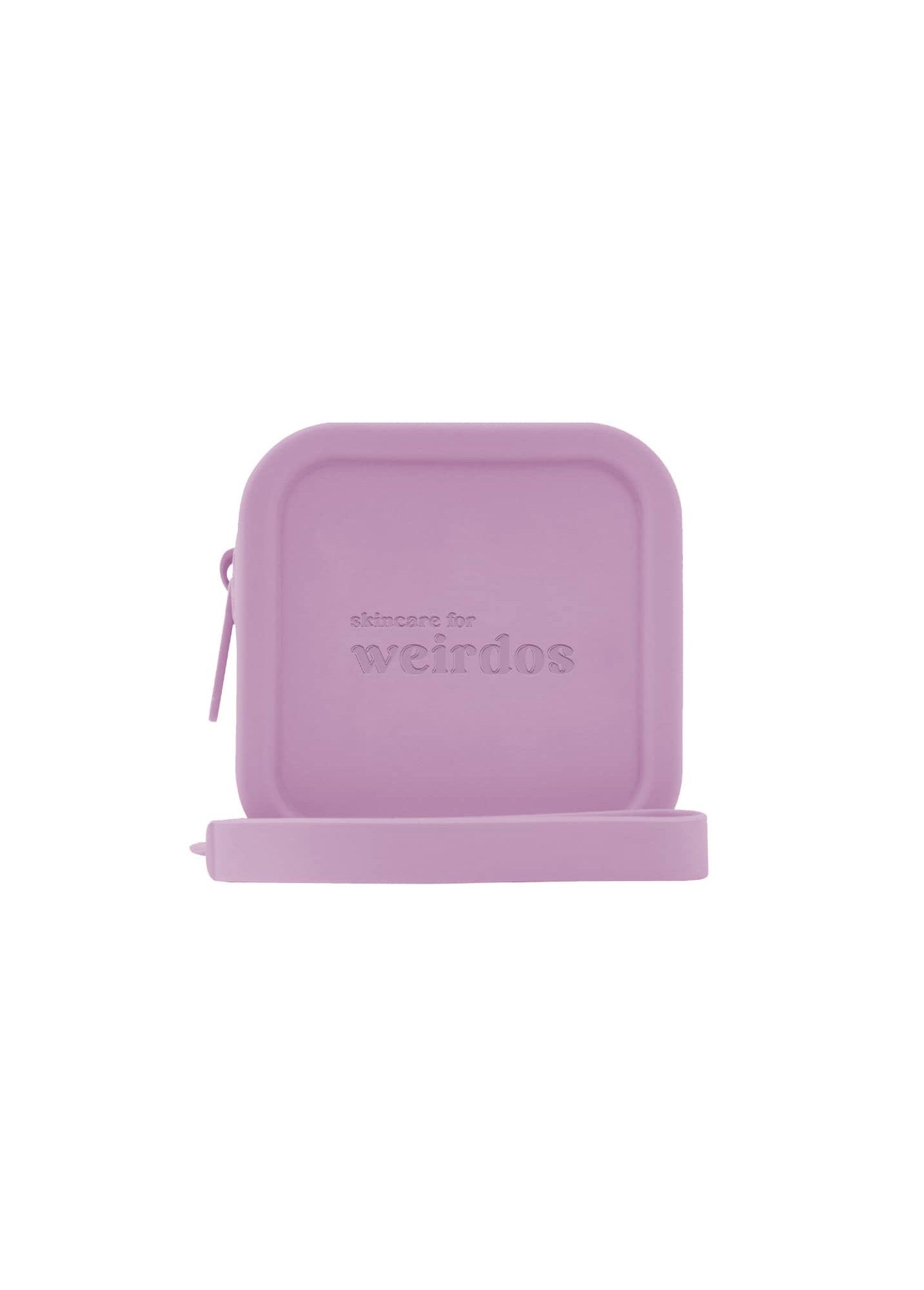 Silicone Purple Zip Logo Pouch by Skincare for Weirdos