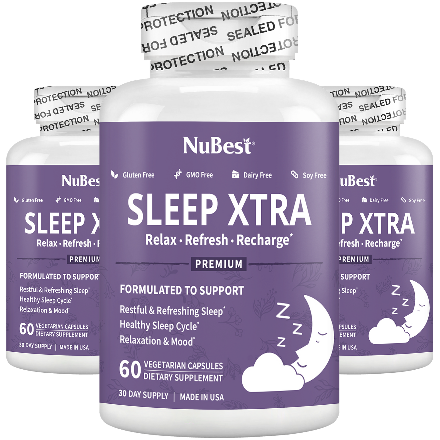 Sleep Xtra, Natural Non-Habit Forming Sleep Aid for Teens & Adults, 60 Vegan Capsules by NuBest Nutrition®