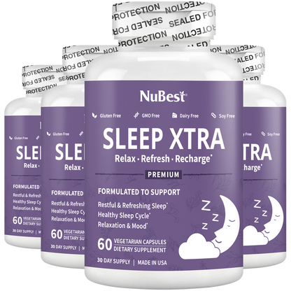 Sleep Xtra, Natural Non-Habit Forming Sleep Aid for Teens & Adults, 60 Vegan Capsules by NuBest Nutrition®