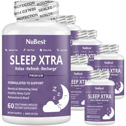 Sleep Xtra, Natural Non-Habit Forming Sleep Aid for Teens & Adults, 60 Vegan Capsules by NuBest Nutrition®