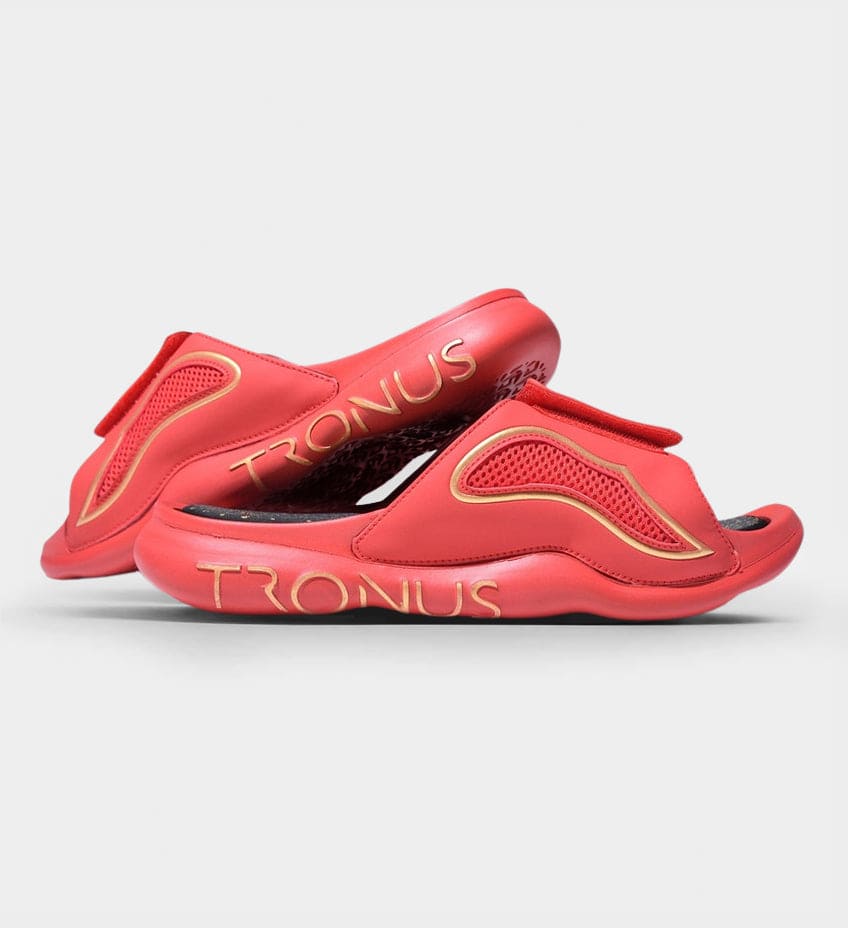 YOUTH LUXE SPORTS RECOVERY SLIDES FIRE by TRONUS FOOTWEAR