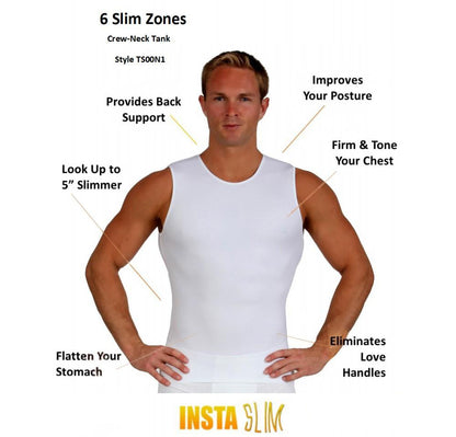 3 Pack Insta Slim Compression Sleeveless Crew Neck Tank TS00N3 by InstantFigure - InstaSlim - InstantRecoveryMD