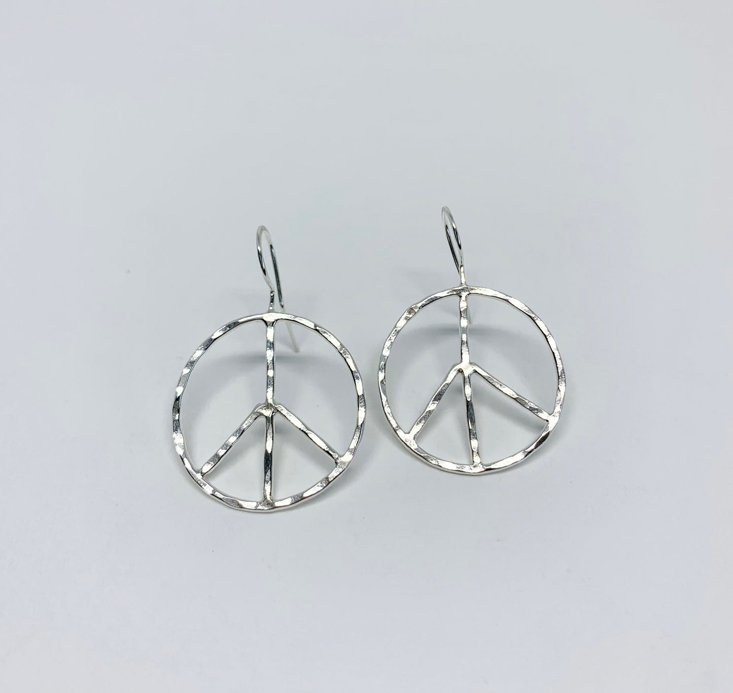 Rustic Peace Sign Earrings - Let There Be Peace Earrings - Small by Jennifer Cervelli Jewelry