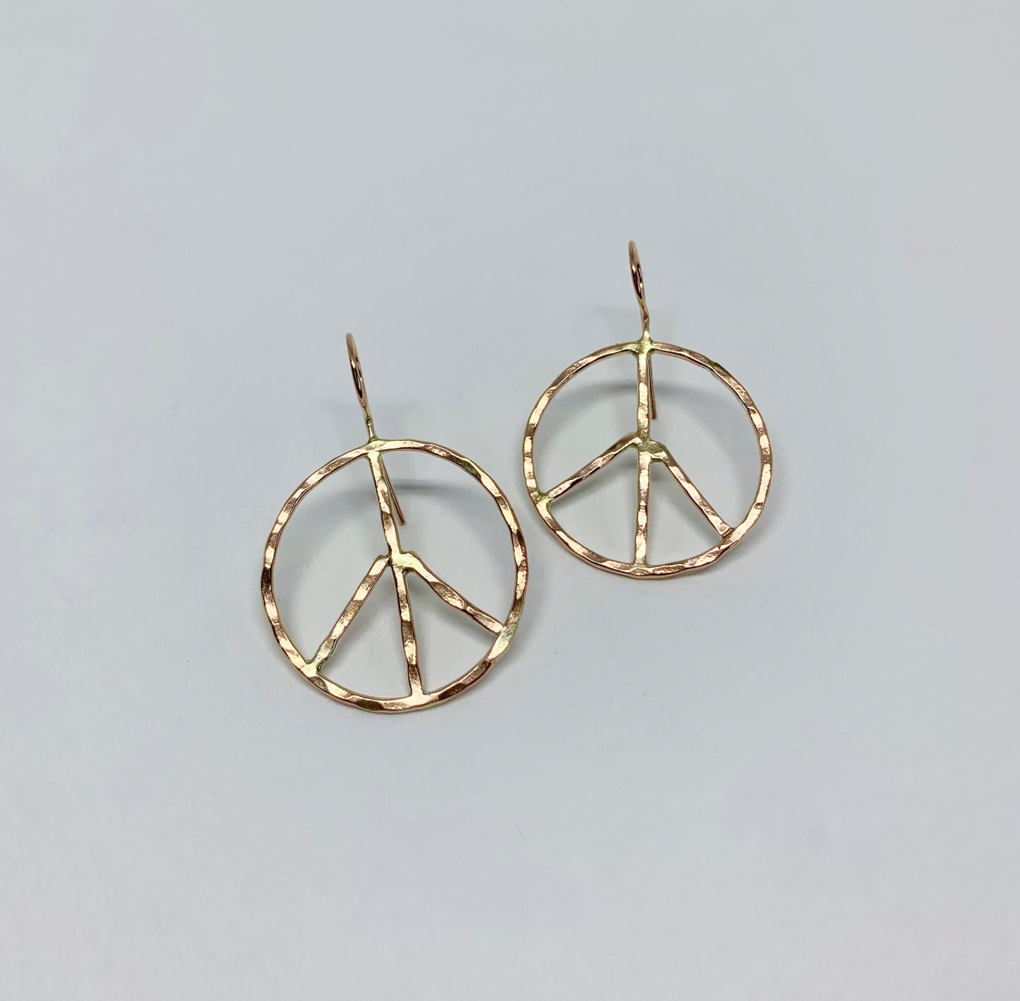 Rustic Peace Sign Earrings - Let There Be Peace Earrings - Small by Jennifer Cervelli Jewelry