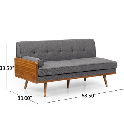 Sofa Mid Century Sectional Style Modern L Shaped With Walnut Details by Plugsus Home Furniture