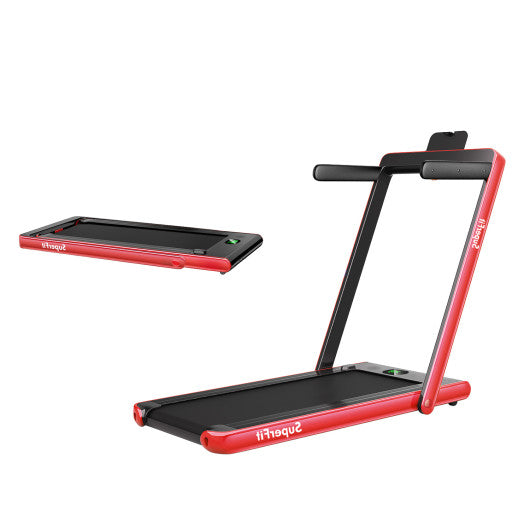 2.25HP 2 in 1 Folding Treadmill with APP Speaker Remote Control-Red by VYSN