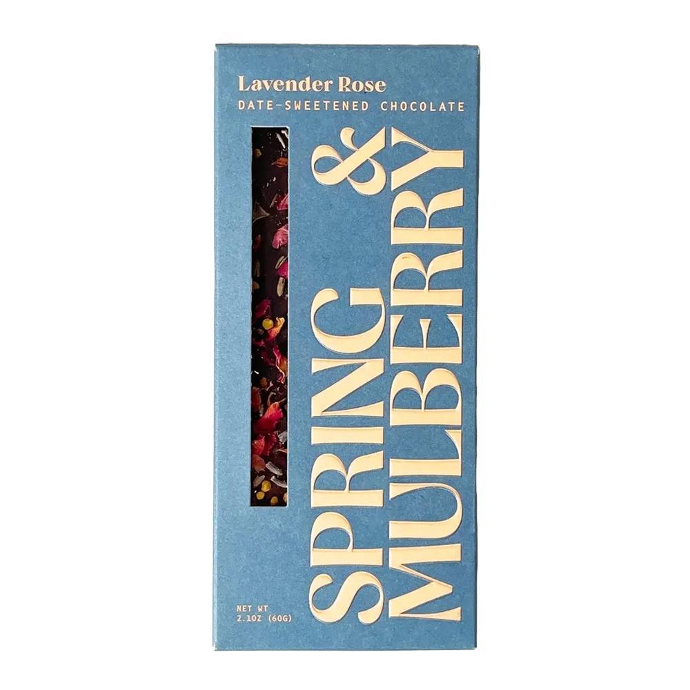 Spring & Mulberry - 'Lavender Rose' Date Sweetened Dark Chocolate (2.01OZ) by The Epicurean Trader