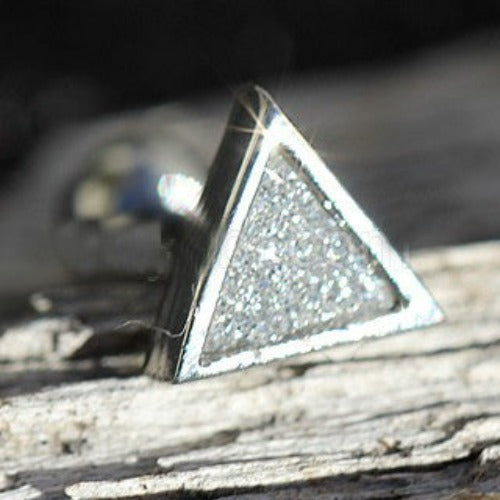 316L Stainless Steel CZ Dust Triangle Cartilage by Fashion Hut Jewelry