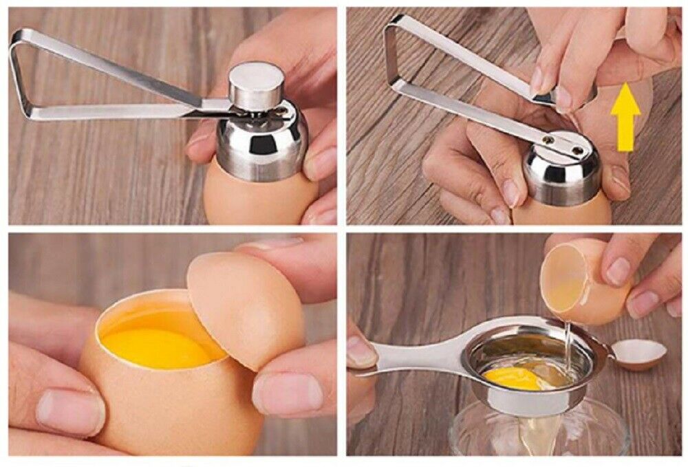 Stainless Steel Egg Shell Opener Topper Cutter Cracker Knocker Kitchen Home Tool by Plugsus Home Furniture