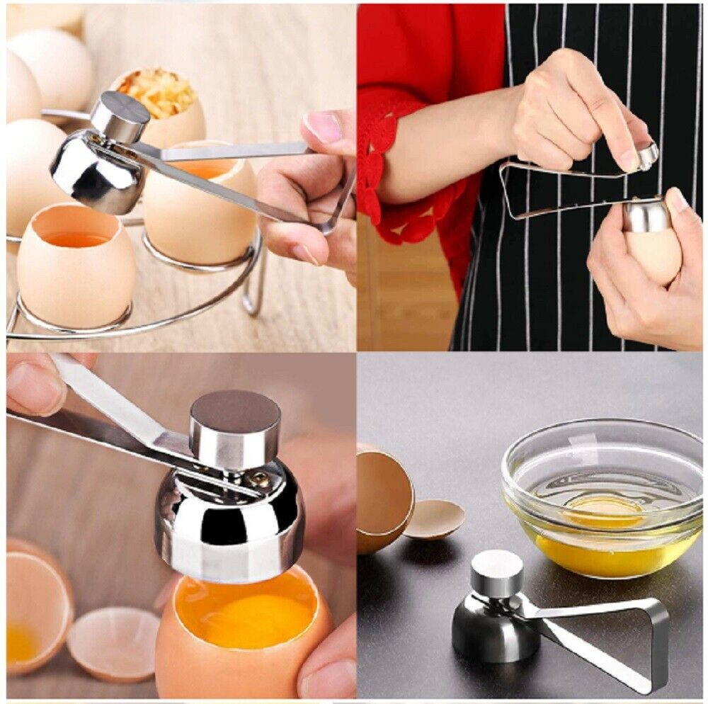 Stainless Steel Egg Shell Opener Topper Cutter Cracker Knocker Kitchen Home Tool by Plugsus Home Furniture