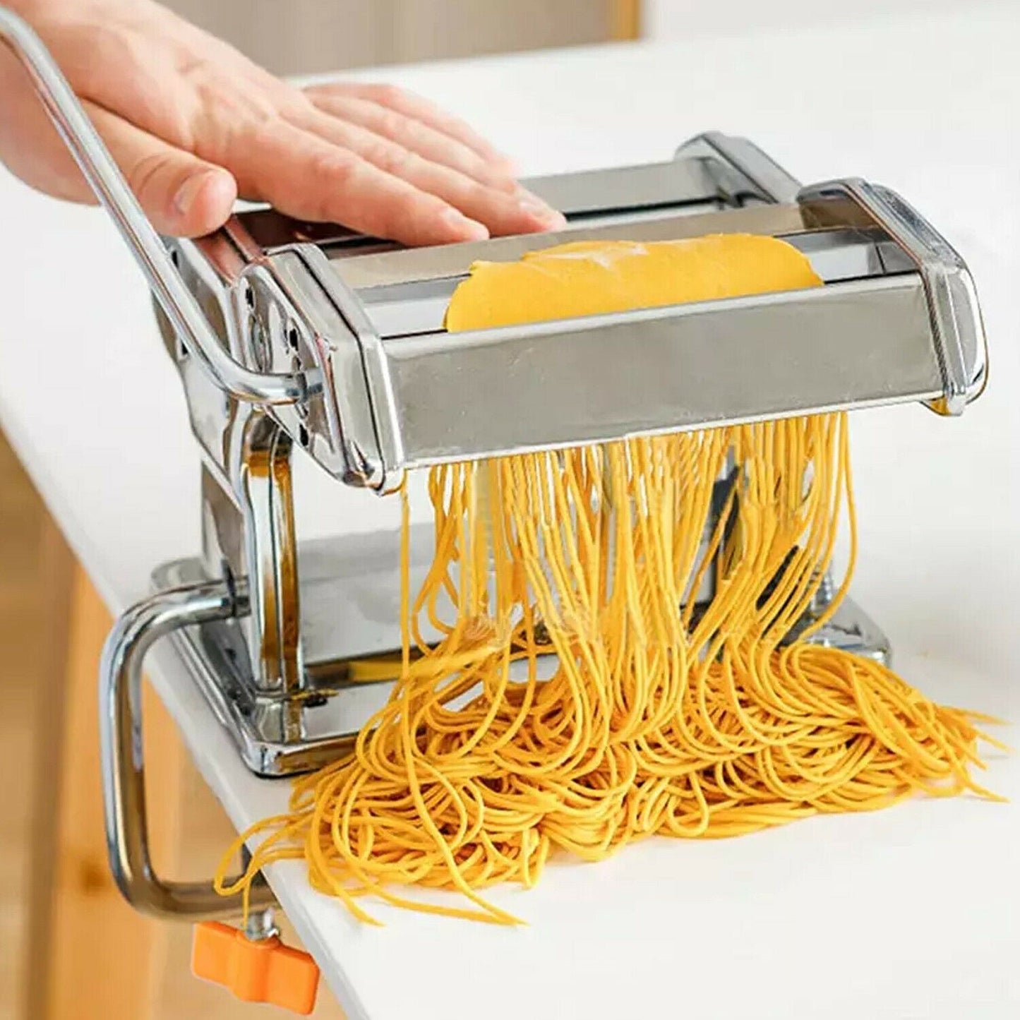 Stainless Steel Fresh Pasta Maker Roller Machine for Spaghetti Noodle Fettuccine by Plugsus Home Furniture