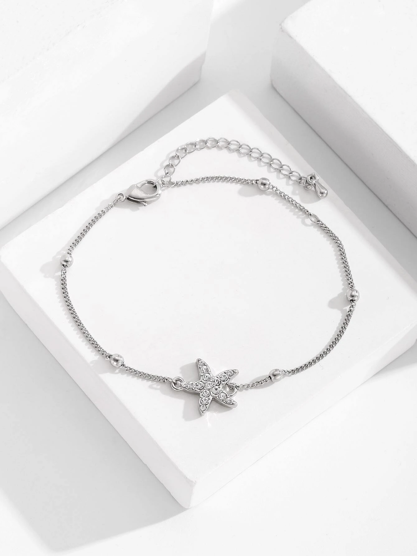 Rhinestone Starfish Anklet Ankle Bracelet by Fashion Hut Jewelry