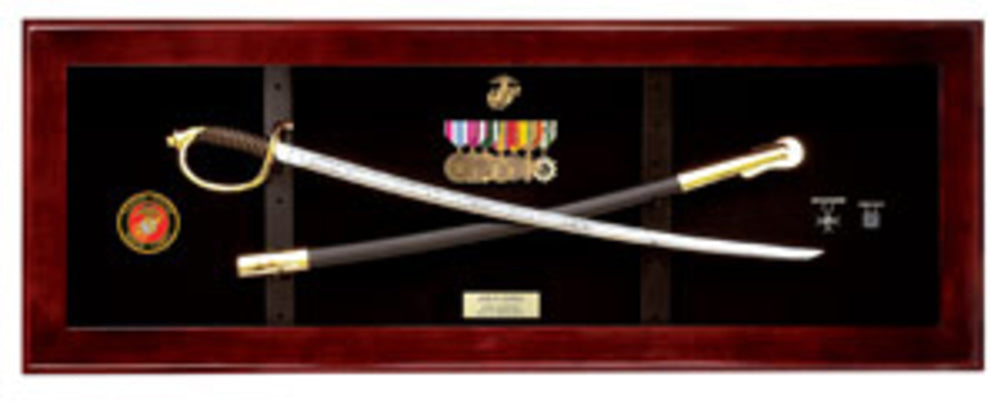 USMC NCO Sword Display Case, Sword Cases, Marine Sword frame. by The Military Gift Store