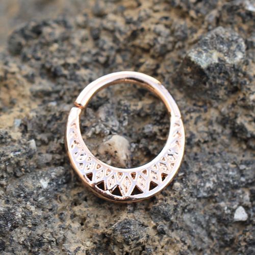 Rose Gold Plated Made for Royalty Annealed Tribal Septum Ring by Fashion Hut Jewelry