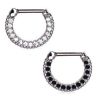 Sparkly Gemmed Septum Clicker by Fashion Hut Jewelry