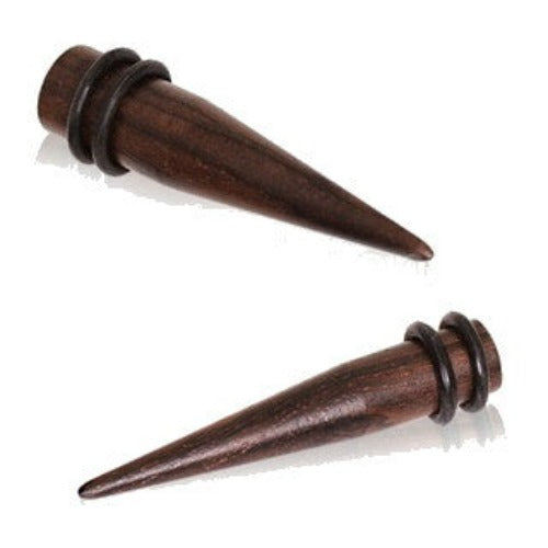 Organic Ebony Wood Taper with O-Ring by Fashion Hut Jewelry