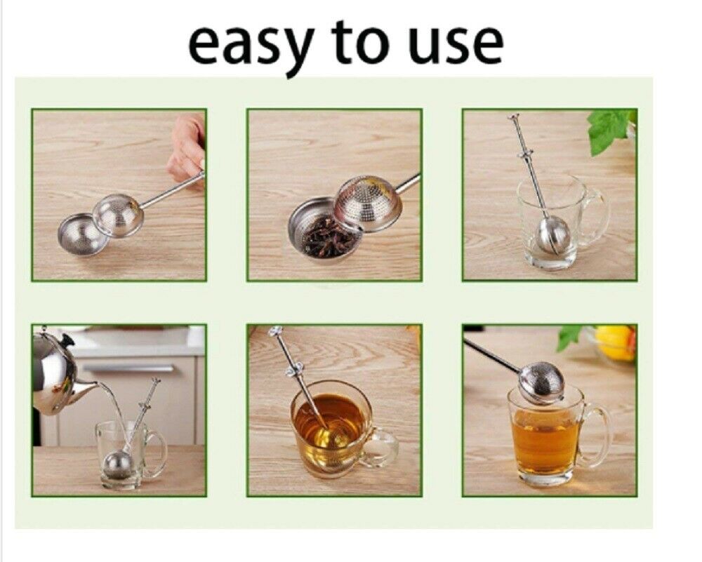 Tea Ball Infusers Long-Handle Stainless Steel Tea Strainer Reusable Tea Diffuser by Plugsus Home Furniture