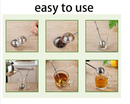 Tea Ball Infusers Long-Handle Stainless Steel Tea Strainer Reusable Tea Diffuser by Plugsus Home Furniture