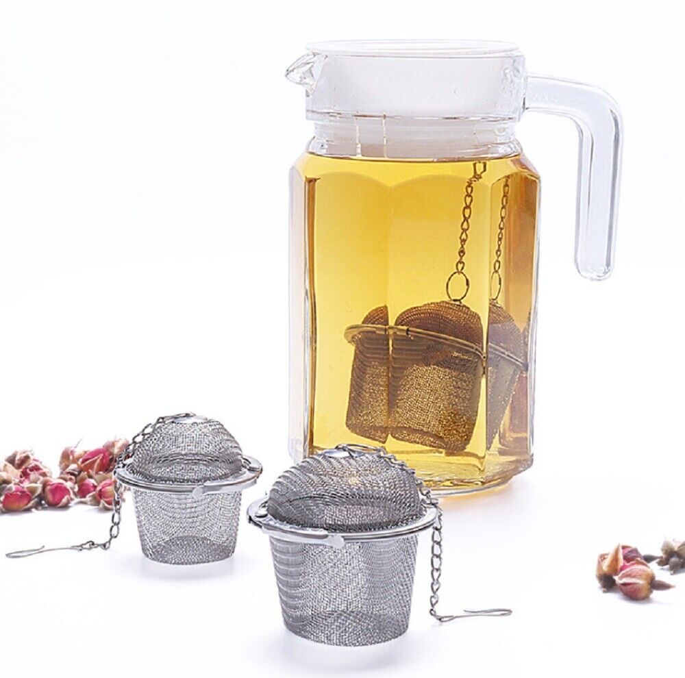 Tea Infuser Ball Mesh Loose Leaf Herb Strainer Stainless Steel Secure Locking by Plugsus Home Furniture