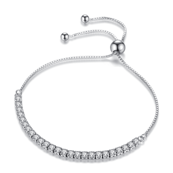 Round Cut Crystal Adjustable Tennis Bracelet by Fashion Hut Jewelry