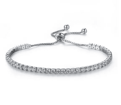 Round Cut Crystal Adjustable Tennis Bracelet by Fashion Hut Jewelry