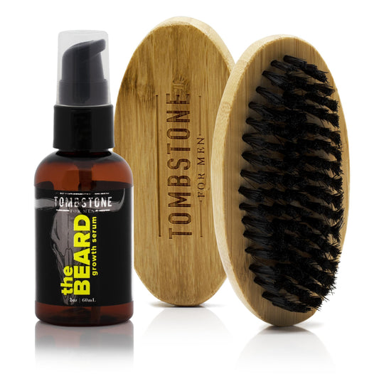 The Beard Vegan Keratinocyte Beard Growth Serum & The Beard Brush Set by VYSN