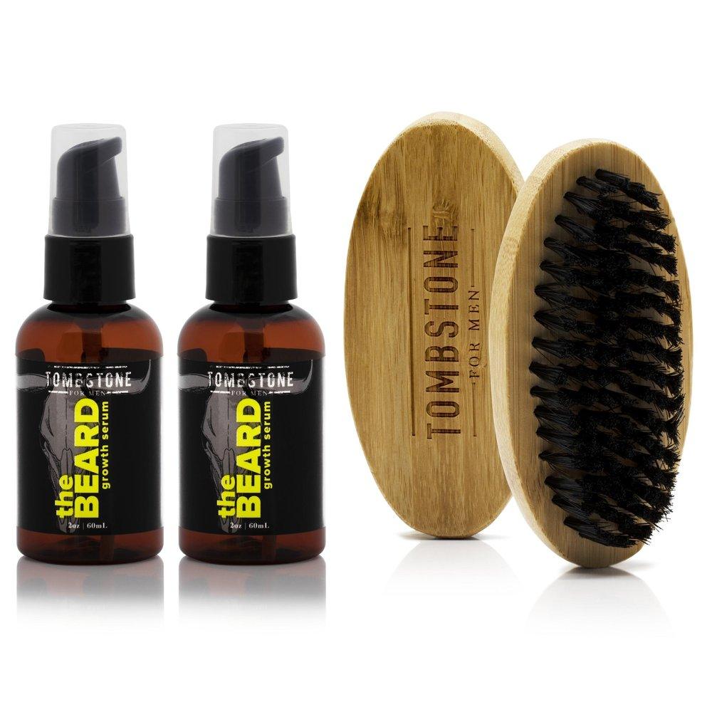 The Beard Vegan KGF Beard Growth Serum 2-Pack & The Beard Brush Set by VYSN