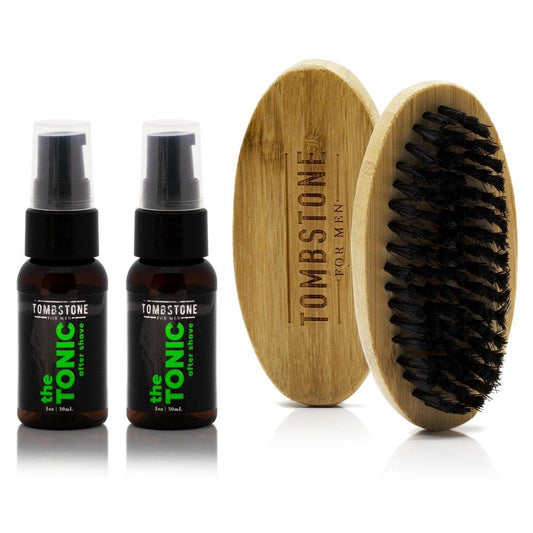 The Tonic Post-Shave Cooling Relief After Shave 2-Pack & The Beard Brush Set by VYSN