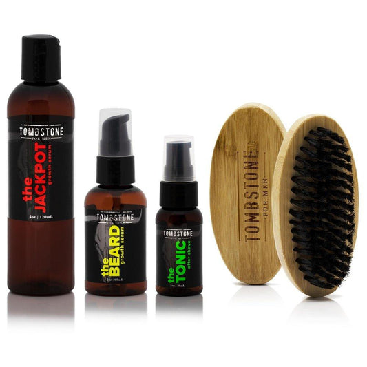 The Ultimate KGF Hair & Beard Growth Serum Set w/ The Tonic After Shave & The Beard Brush by VYSN