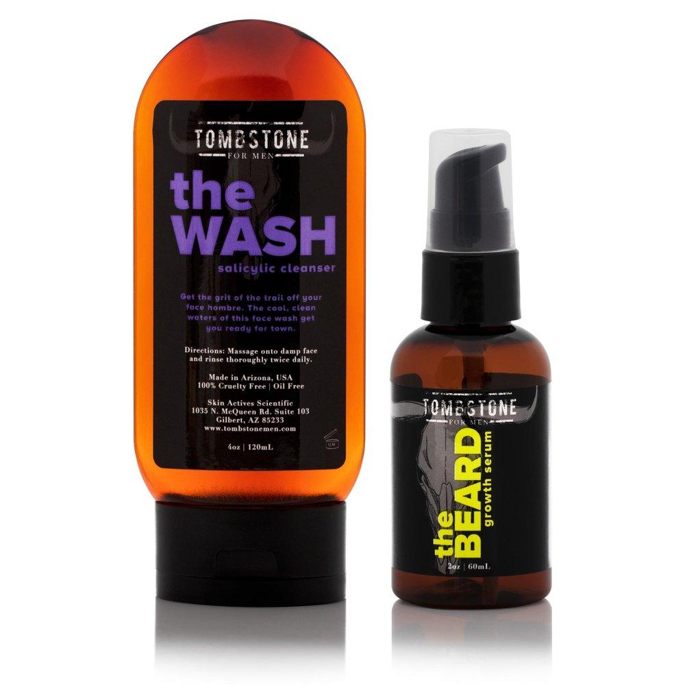 The Wash Salicylic Cleanser & The Beard KGF Beard Growth Serum Set - All Vegan by VYSN