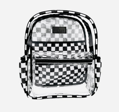 Kids Clear Checkered Backpack by Big Little Wish