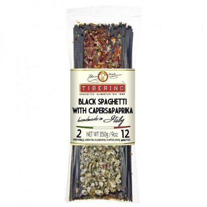 Tiberino - Black Spaghetti w/ Capers & Paprika (9OZ) by The Epicurean Trader