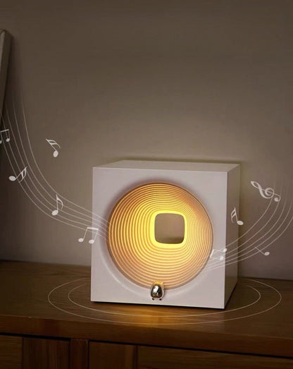 Time Machine Sleep Inducing Bedside Lamp with Speaker - Dimmable Sleep Aid Night Light by INSPECIAL HOME