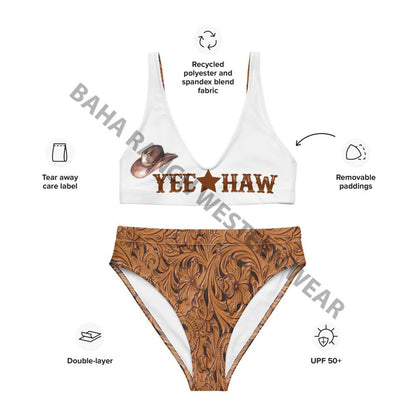 Yeehaw Tooled Leather Print Bikini by Baha Ranch Western Wear