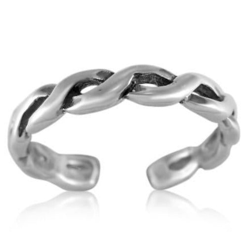 Modern Twist Braid Sterling Silver Toe Ring by Fashion Hut Jewelry