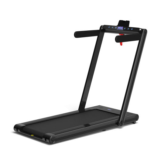 2-in-1 Folding Treadmill with Dual LED Display-Black by VYSN