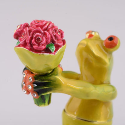 Romantic Frog Holding Flowers by Keren Kopal